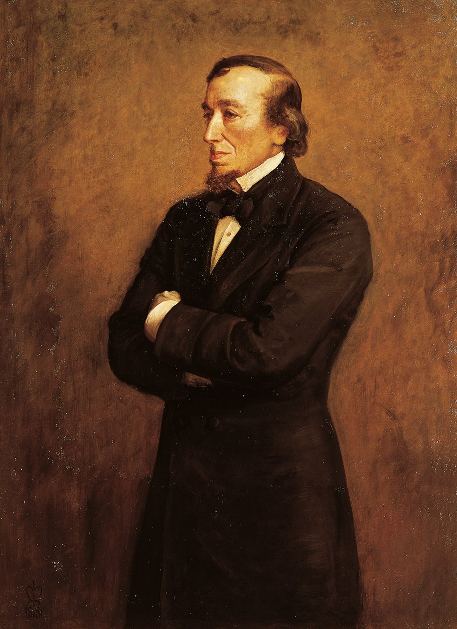 Portræt af Benjamin Disraeli, I Count of Beaconsfield (maleri) af John Everett Millais