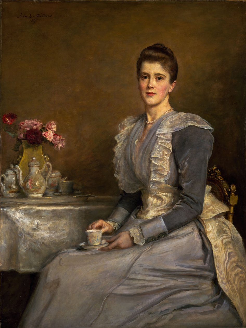 Portræt af Mary Endicott d.1957, Mrs Joseph Chamberlain, 1890-91. af John Everett Millais