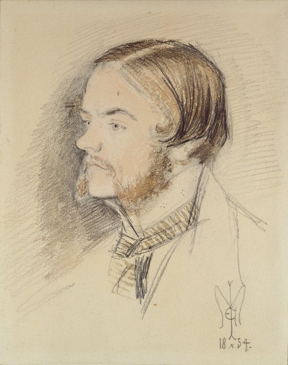 Portræt af William Holman Hunt, 1854 af John Everett Millais