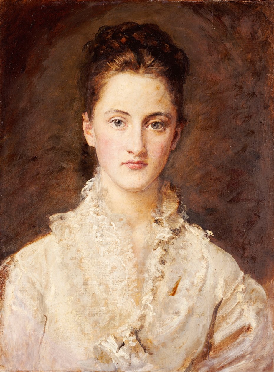 Portræt af kunstnerens datter, Mary, halv længde, 1875-76 af John Everett Millais