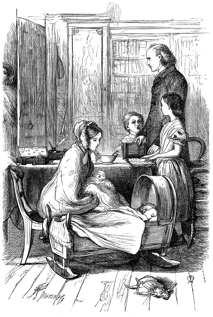 Scene fra Framley Parsonage af Anthony Trollope, 1860. af John Everett Millais