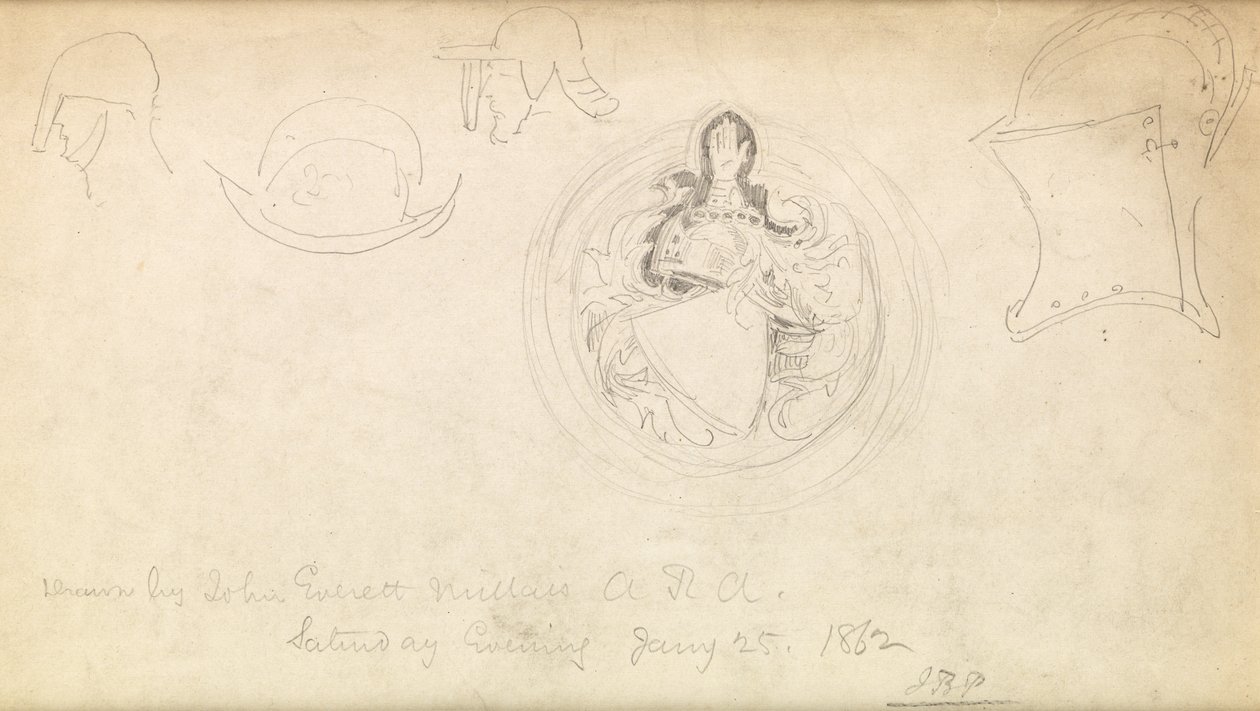 Skitse til et våbenskjold, 1862 af John Everett Millais