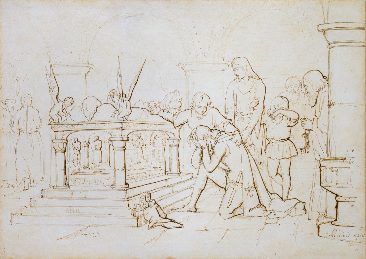 Korsfarerens tilbagevenden, 1840 af John Everett Millais