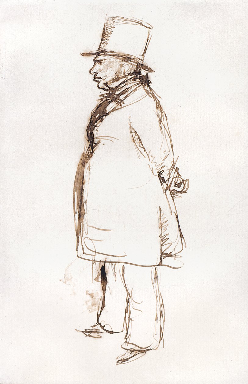 Turner På Varnishing Day At The Royal Academy (pen og brunt blæk på hvidt papir) af John Everett Millais