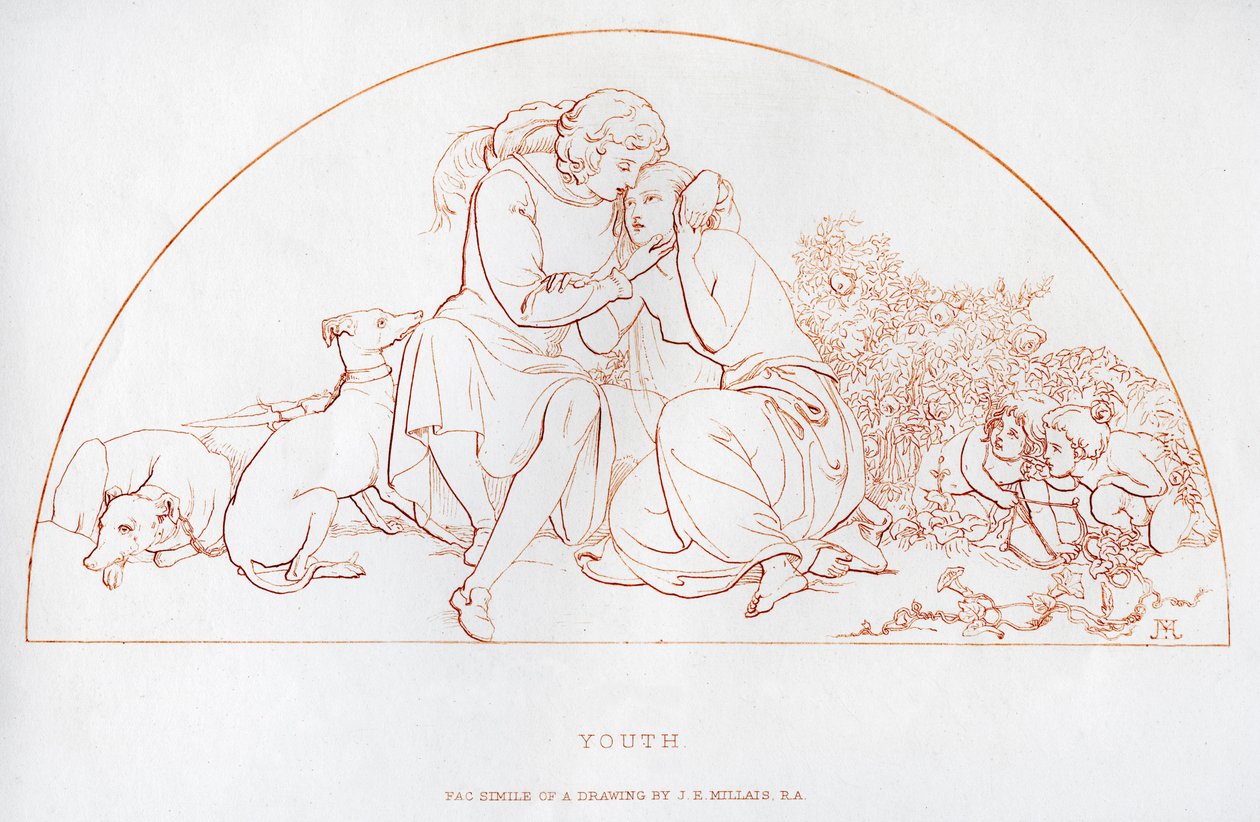 Ungdom, 1800-tallet. af John Everett Millais