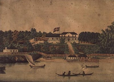 First Government House, Sydney, ca. 1807 (akvarel) af John Eyre