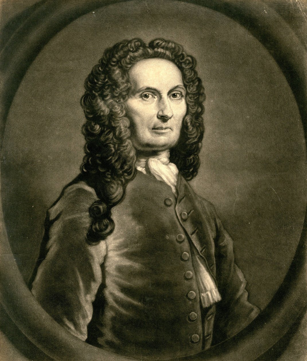 Portræt af den franske matematiker Abraham de Moivre 1667-1754, 1736 af John Faber