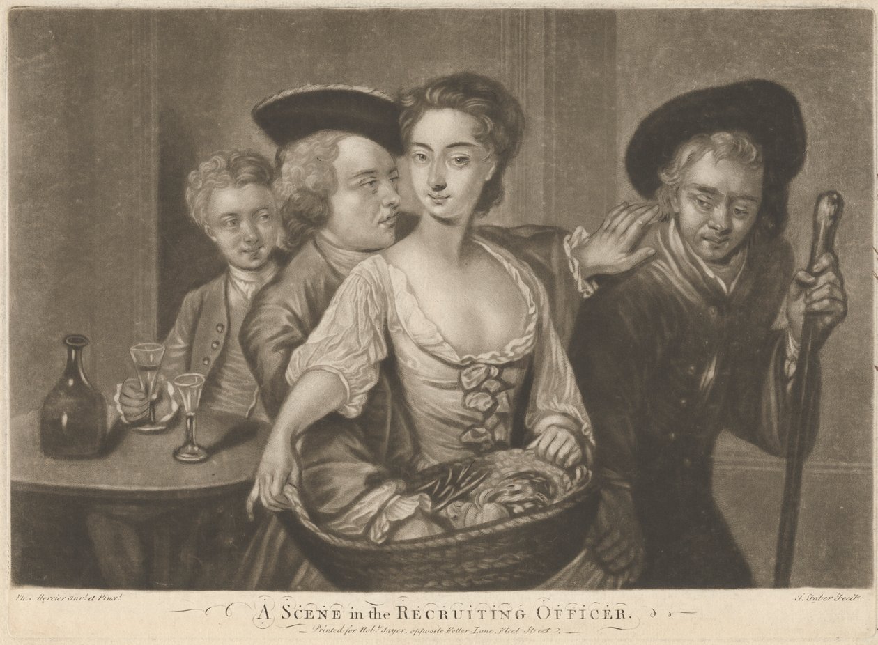 En scene i "The Recruiting Officer" af John Faber the younger
