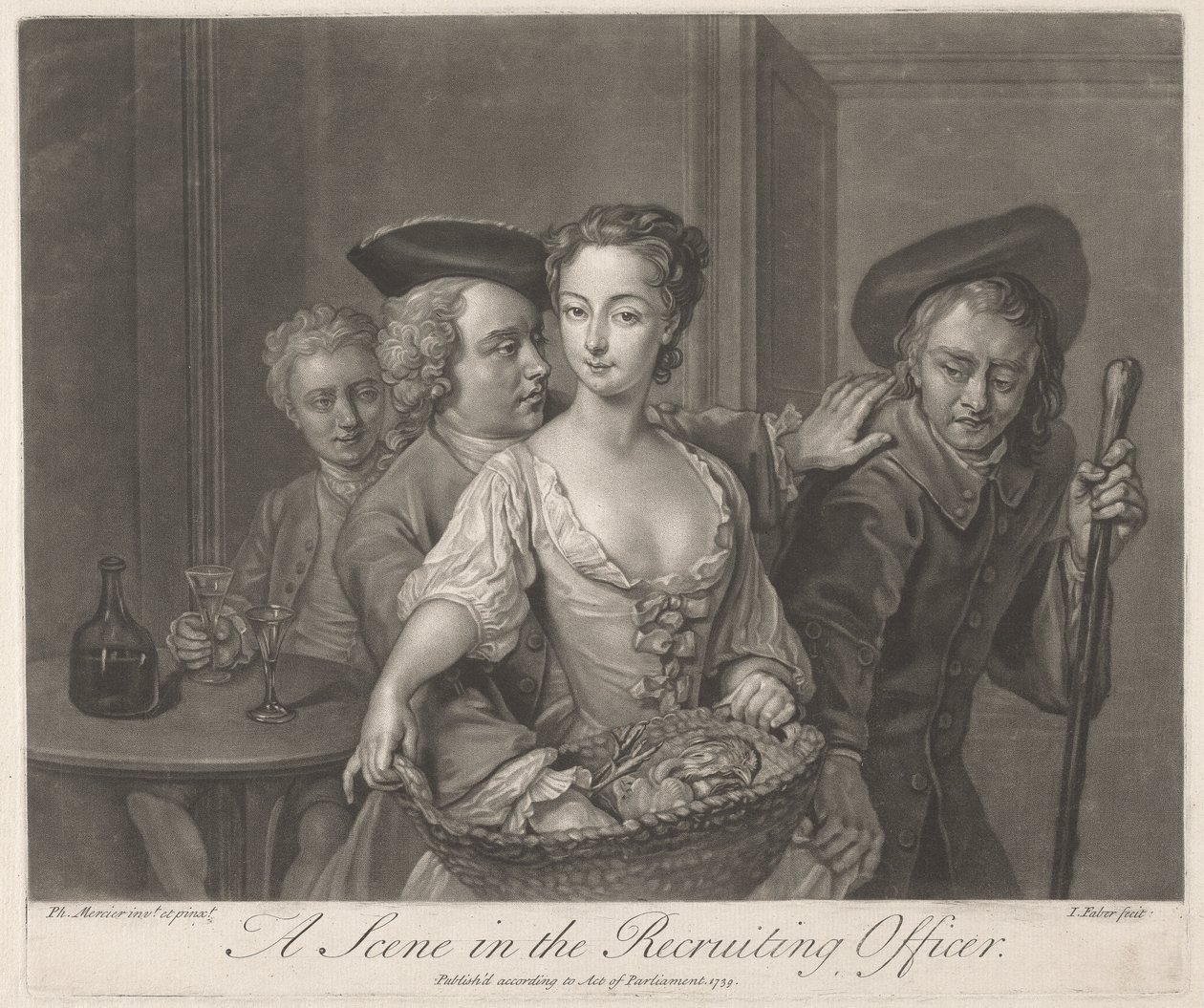 En scene i rekrutteringsofficeren af John Faber the younger