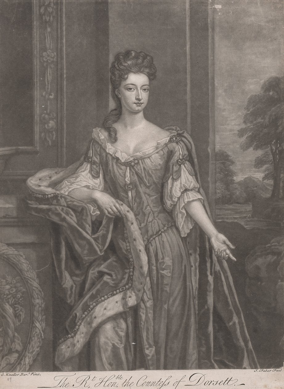 Beauties of Hampton Court: The Right Honorable Mary, grevinde af Dorset af John Faber the younger