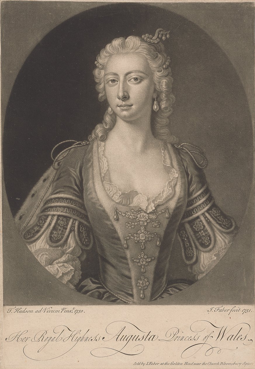 Hendes Kongelige Højhed Augusta Prinsesse af Wales, 1751 af John Faber the younger