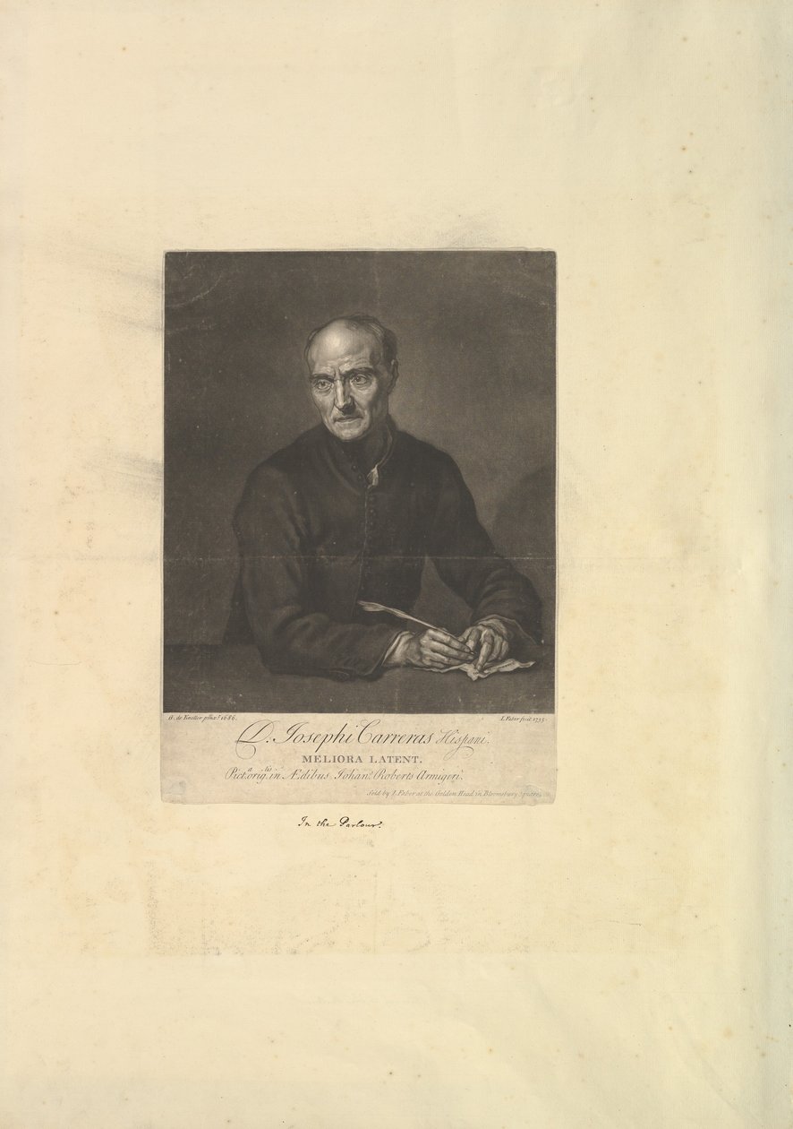 Portræt af Joseph Carreras, 1735. af John Faber the younger