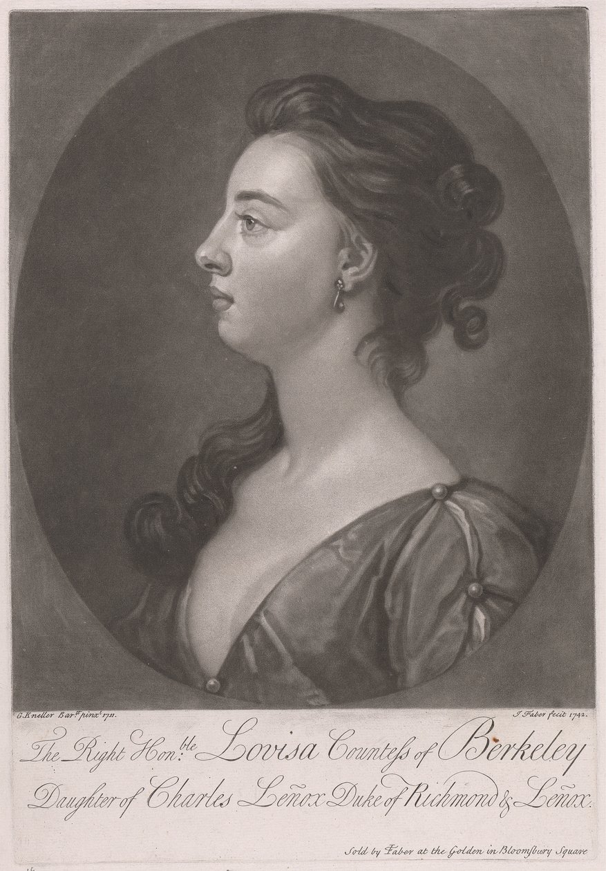Den ærede Louisa grevinde af Berkeley, datter af Charles Lenox hertug af Richmond og Lenox af John Faber the younger