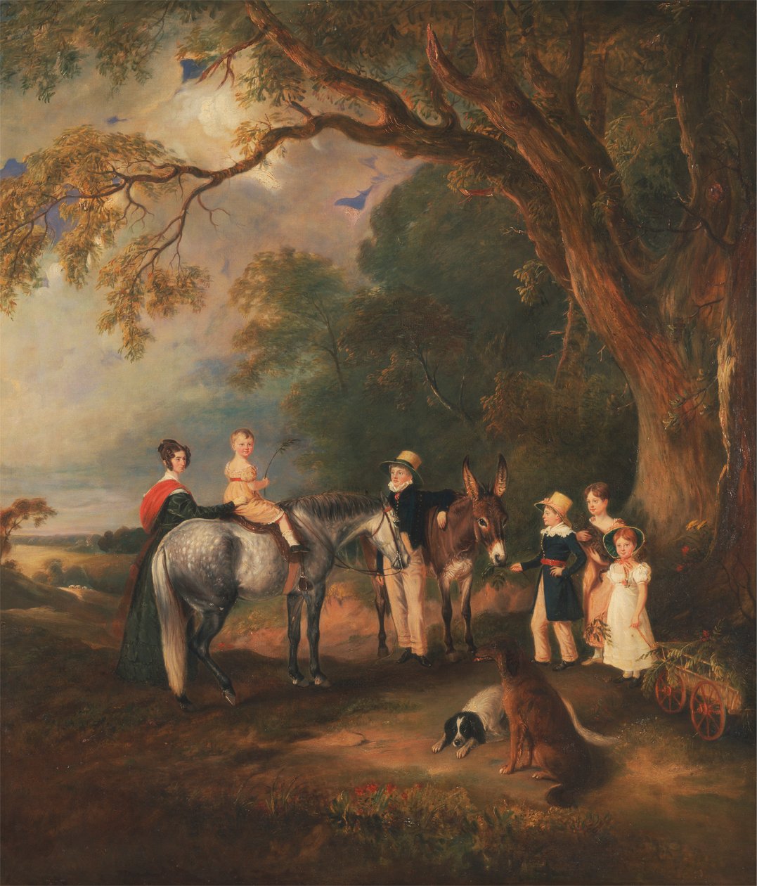 Frøken Catherine Herrick med sine niecer og nevøer, de fem ældre børn af præsten og fru Henry Palmer af John Ferneley