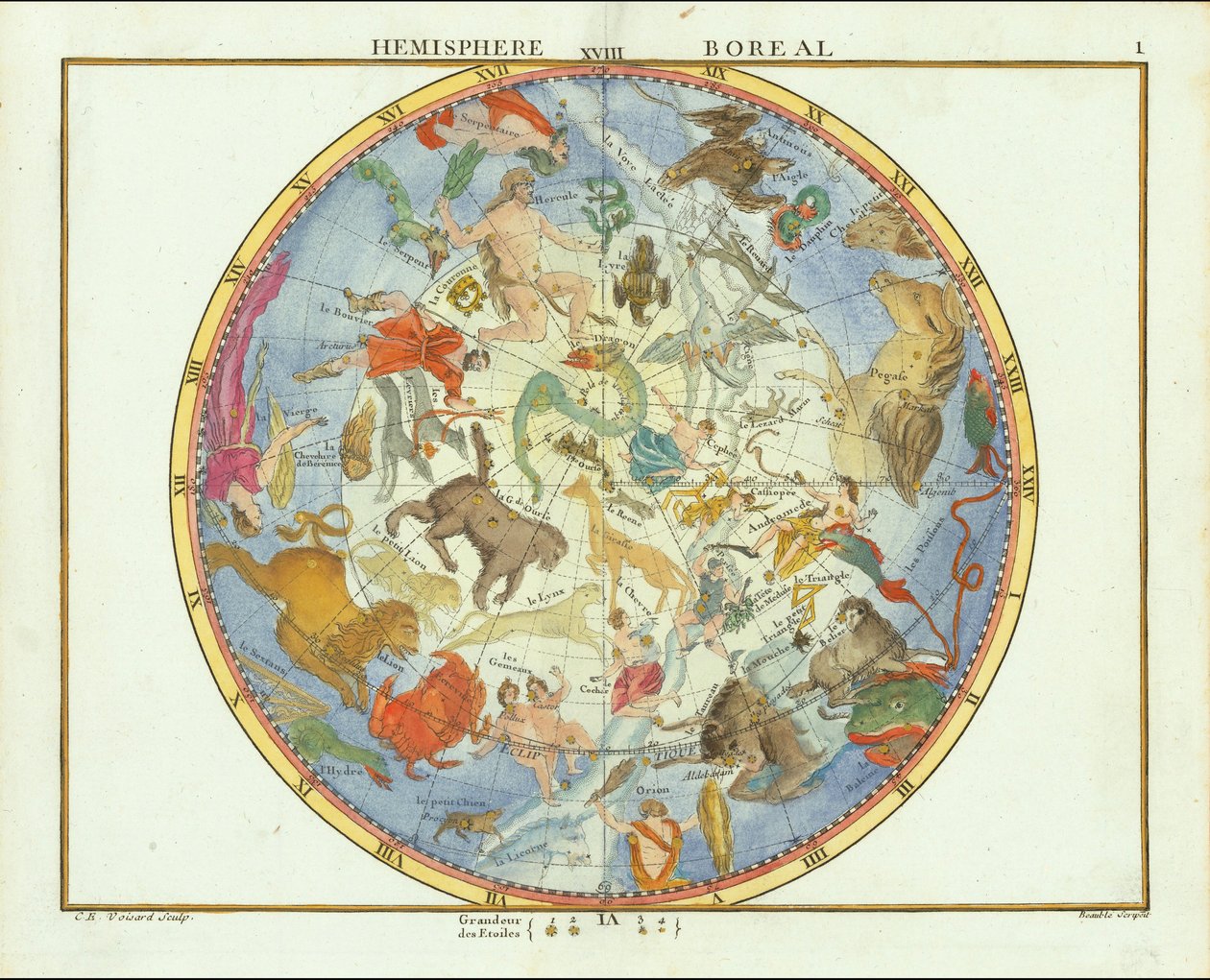 1776 - John Flamsteed - Boreal halvkugle (beskåret) af John Flamsteed
