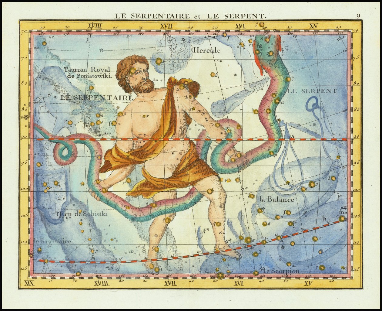 1776 - John Flamsteed - Slangen og slangen (Ophiucus  Serpens) af John Flamsteed