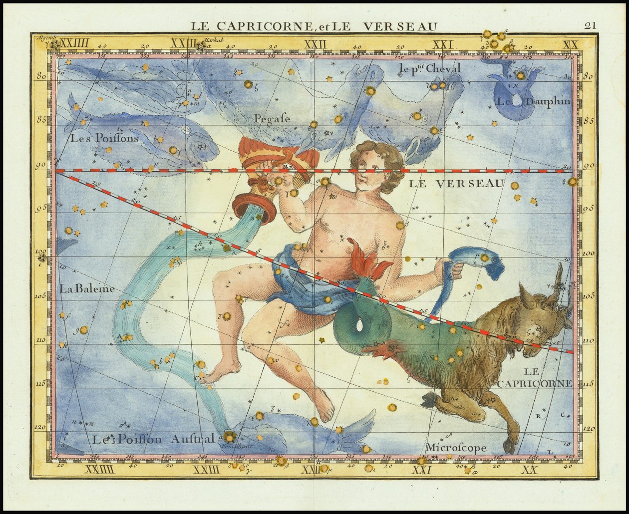 1776 - John Flamsteed - Le Capricorne, et Le Verseau (Stenbukken  Vandmanden) af John Flamsteed
