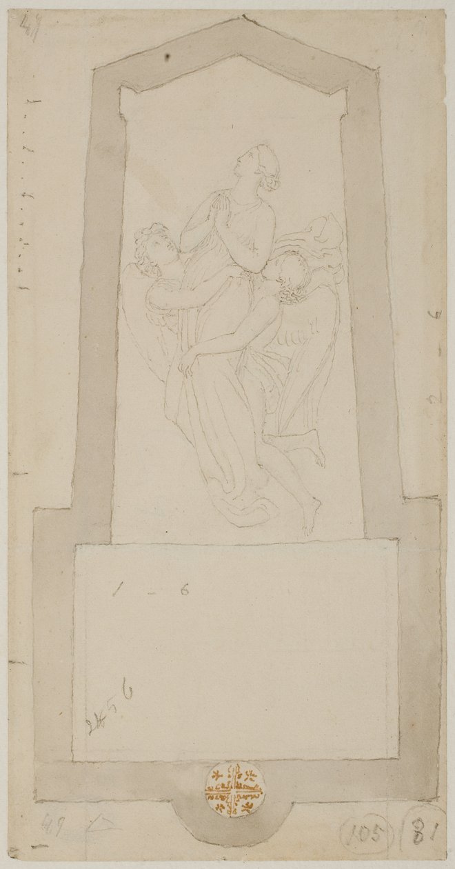 En afgået ånd opløftet af to engle af John Flaxman