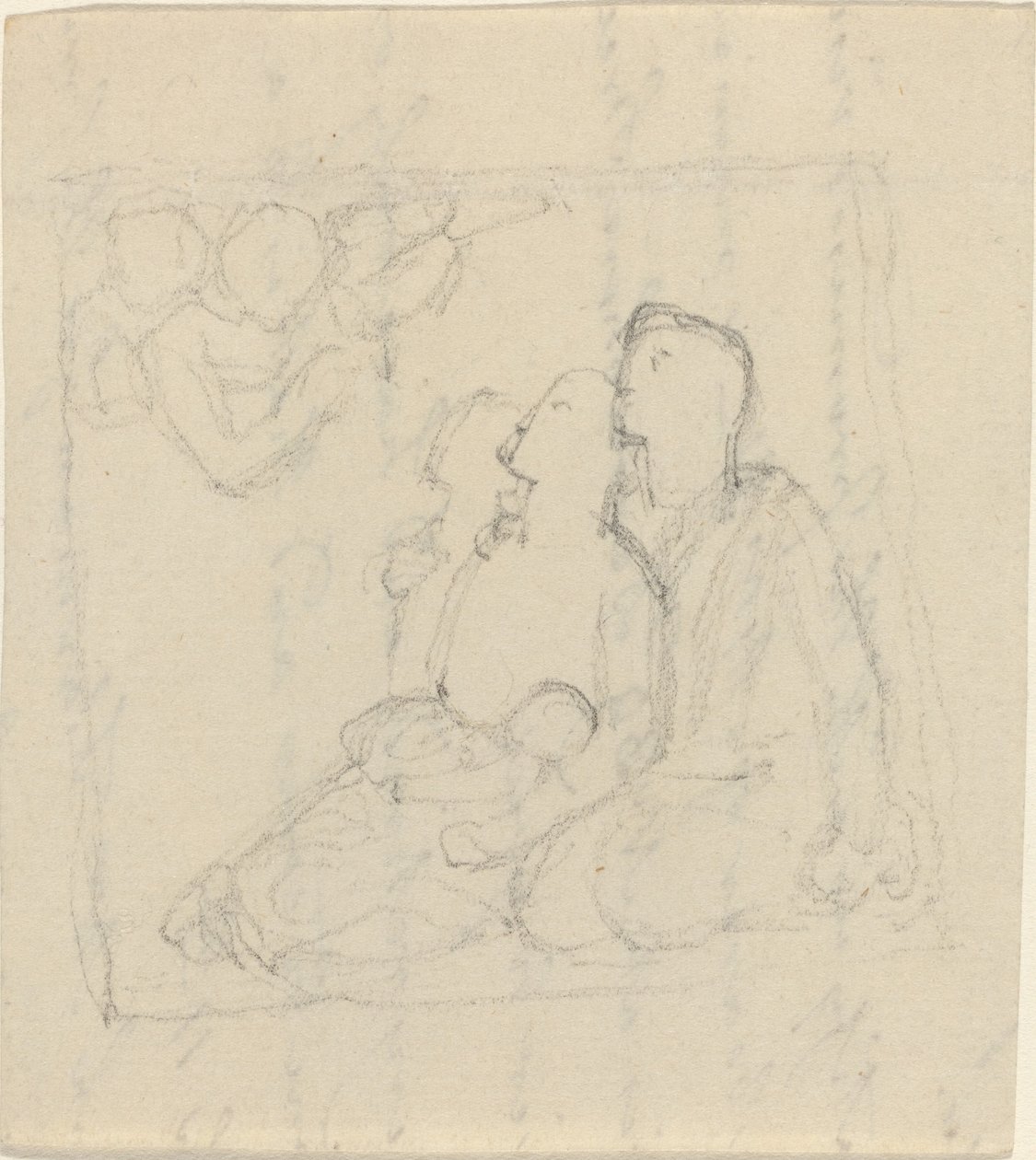 En familie tiltalt af engle af John Flaxman