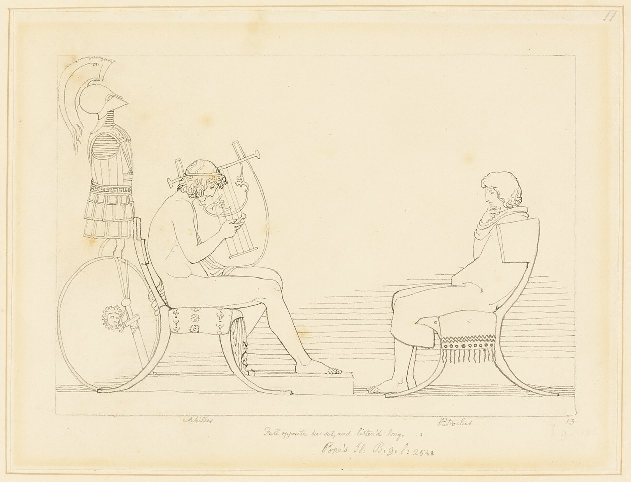 Achilleus og Patroklos af John Flaxman