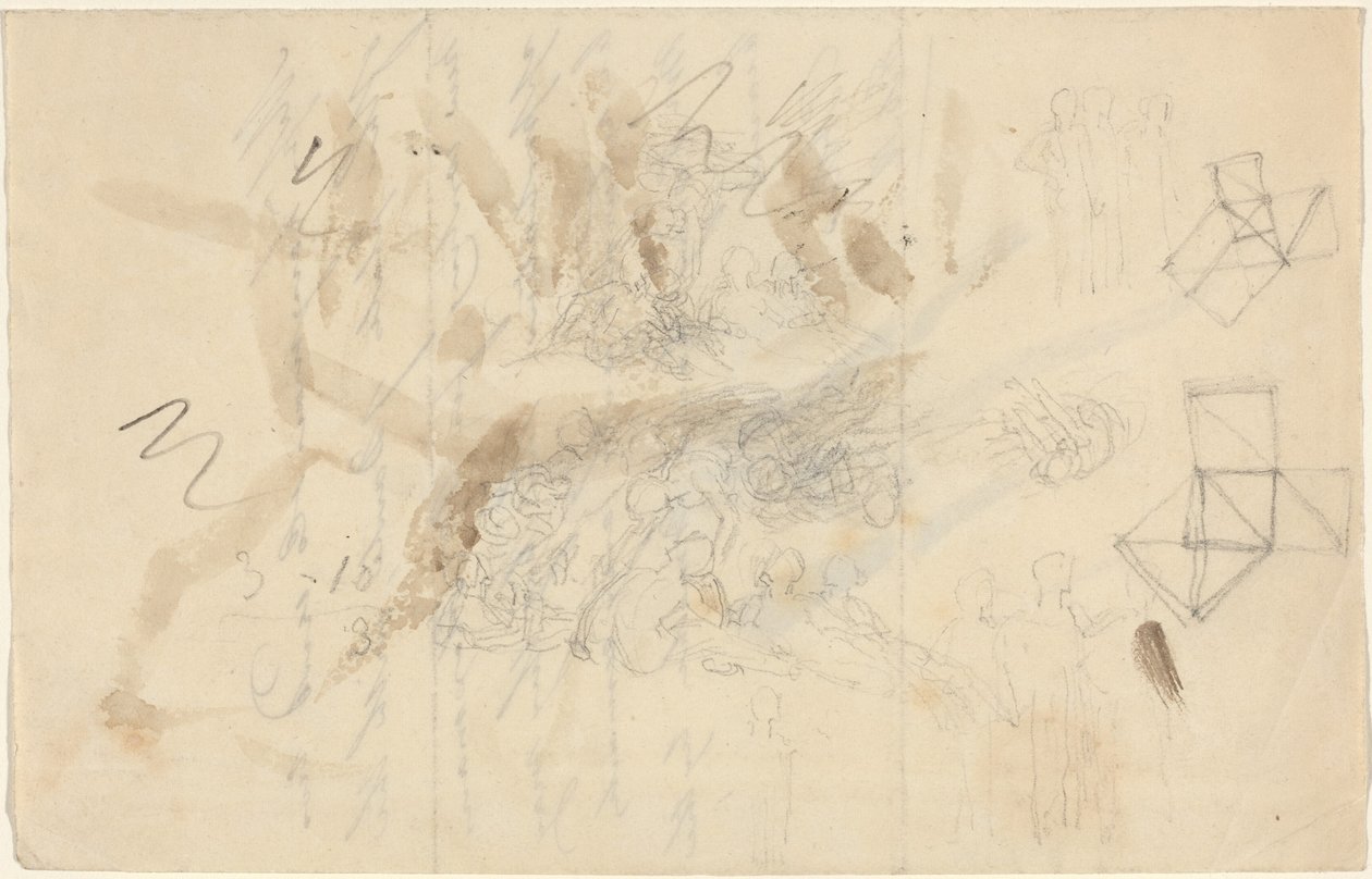 Engle, der stiger ned til menneskenes døtre, sandsynligvis ca. 1821 (grafit) af John Flaxman