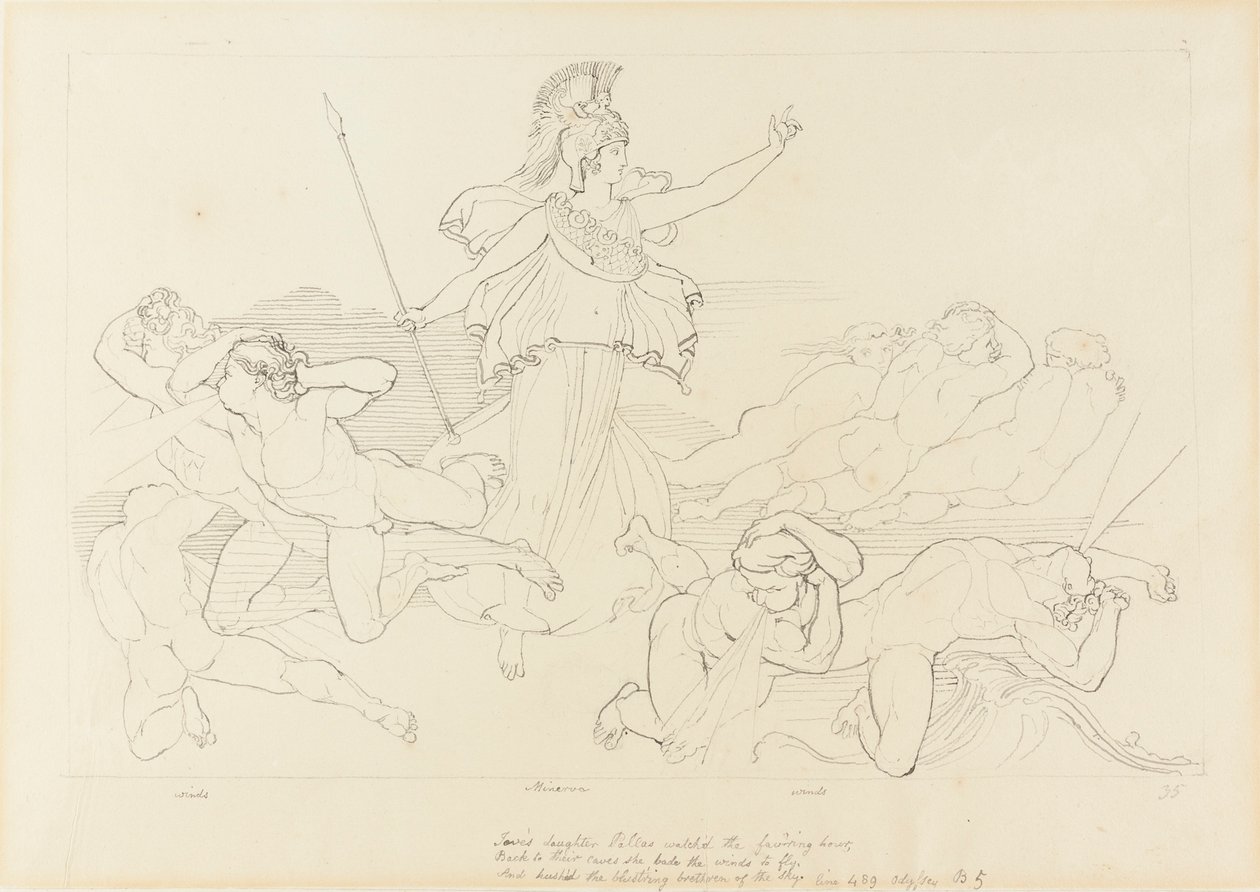 Athena og vindene af John Flaxman