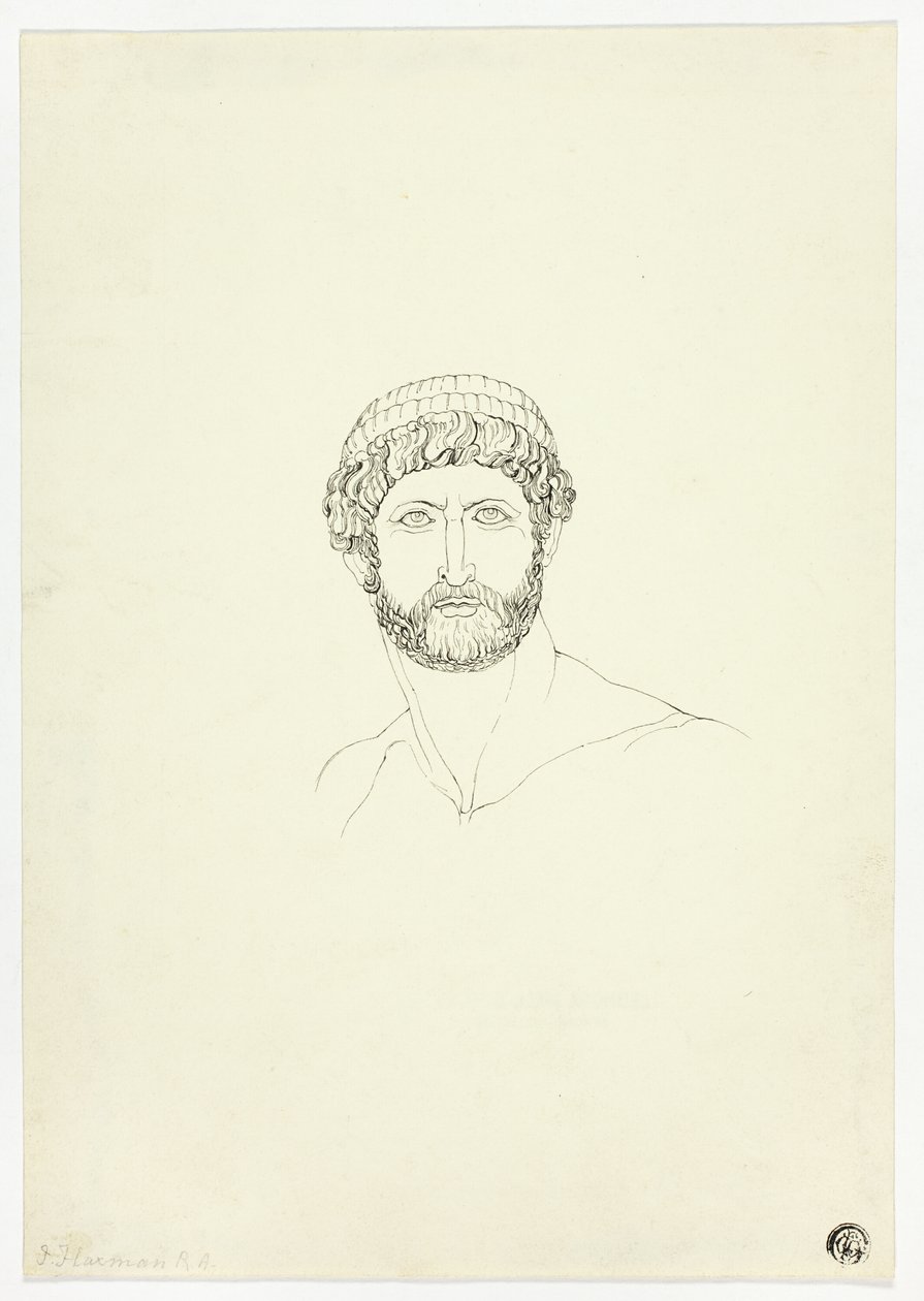 Buste af skægget mand af John Flaxman