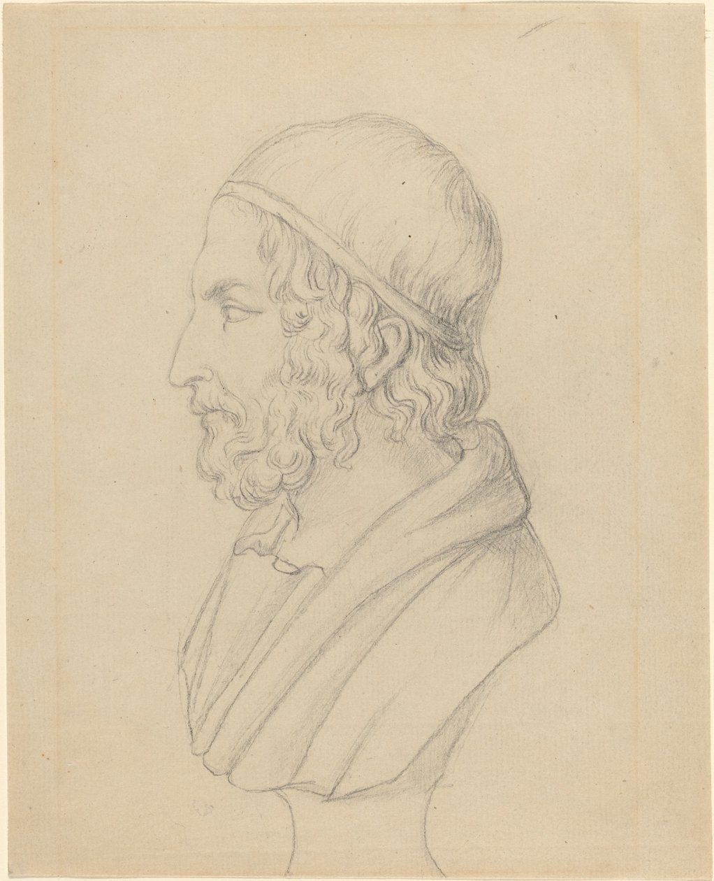 Klassisk portrætbuste af en skægget mand af John Flaxman