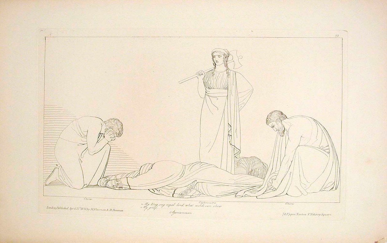 Klytaimnestra og koret af John Flaxman