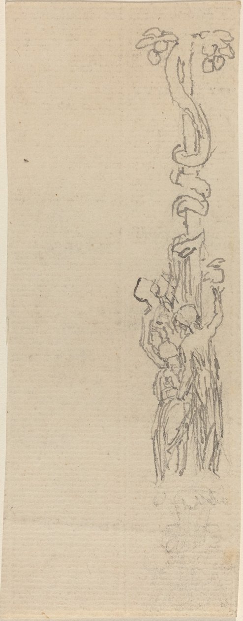 Design til en kandelaber, der repræsenterer de tre nåder, der samler Hesper-æblerne af John Flaxman