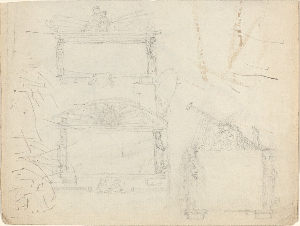 Design til monumenter [recto and verso] af John Flaxman