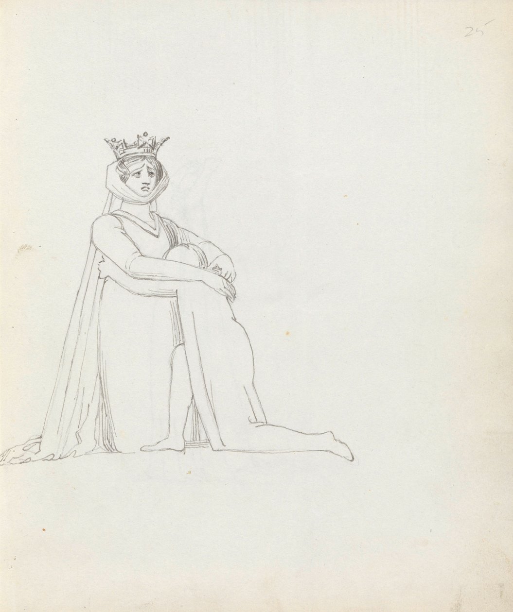Tegning af Mrs Siddons som Constance, 1783 (pen, blæk og vask på papir) af John Flaxman