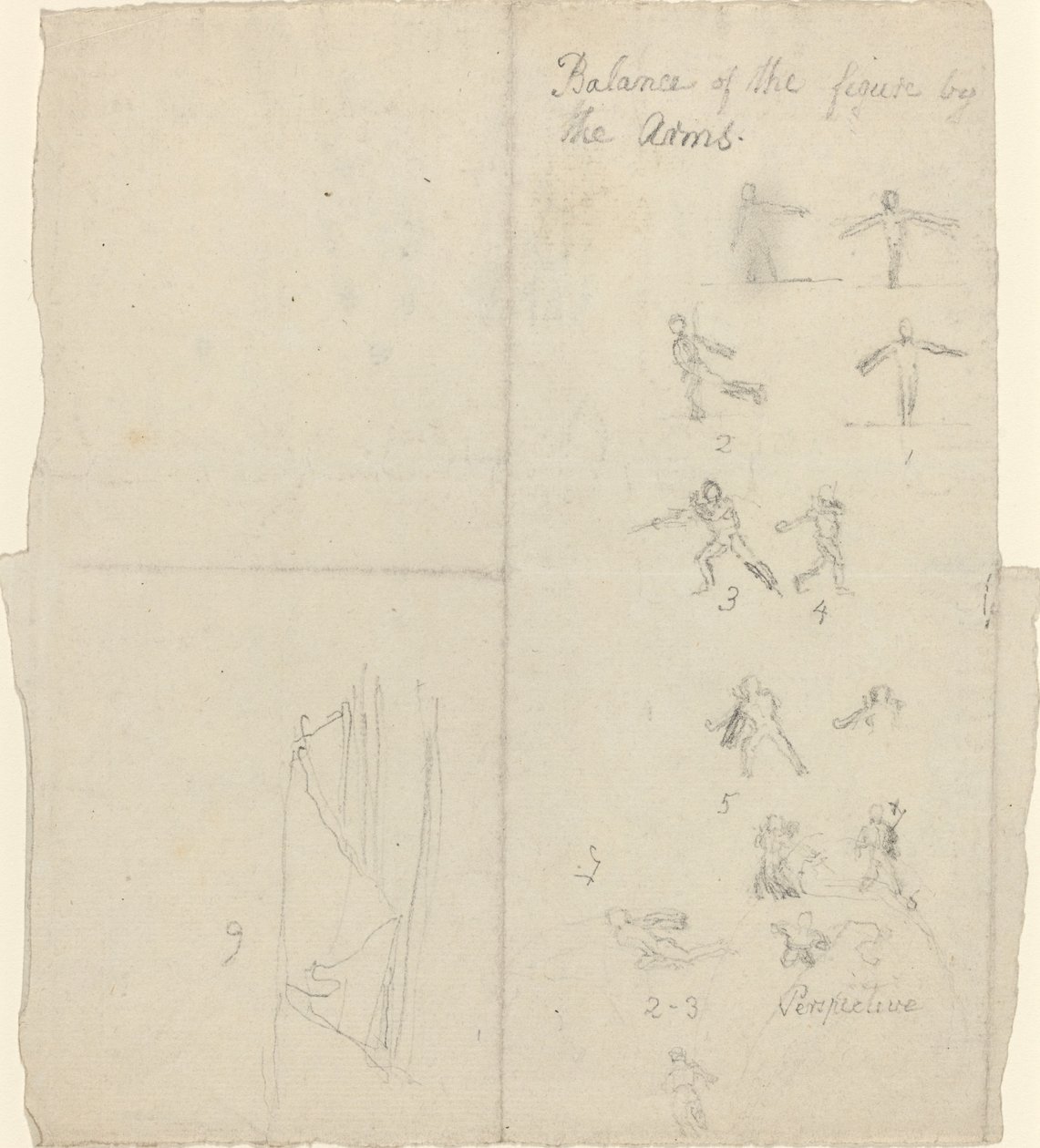 Figurer, der illustrerer balance og perspektiv [recto] af John Flaxman