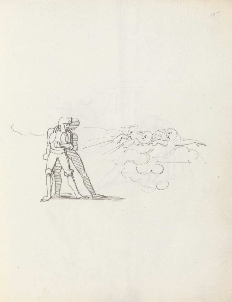 John Philip Kemble som Hamlet, 1783 (pen, blæk og vask på papir) af John Flaxman