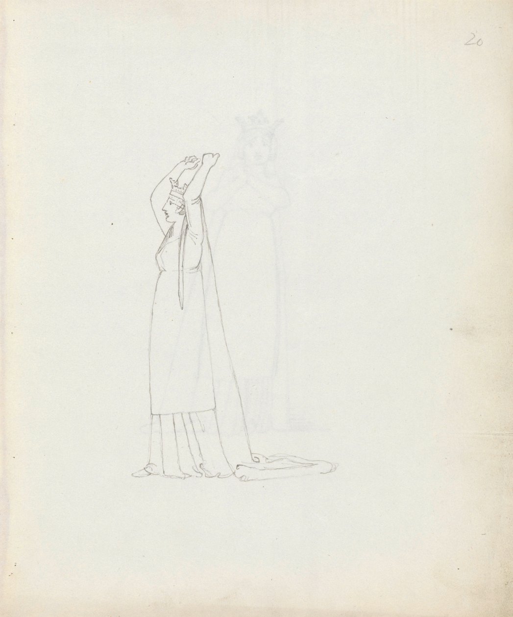 Mrs Siddons som Constance, 1783 (pen, blæk og vask på papir) af John Flaxman