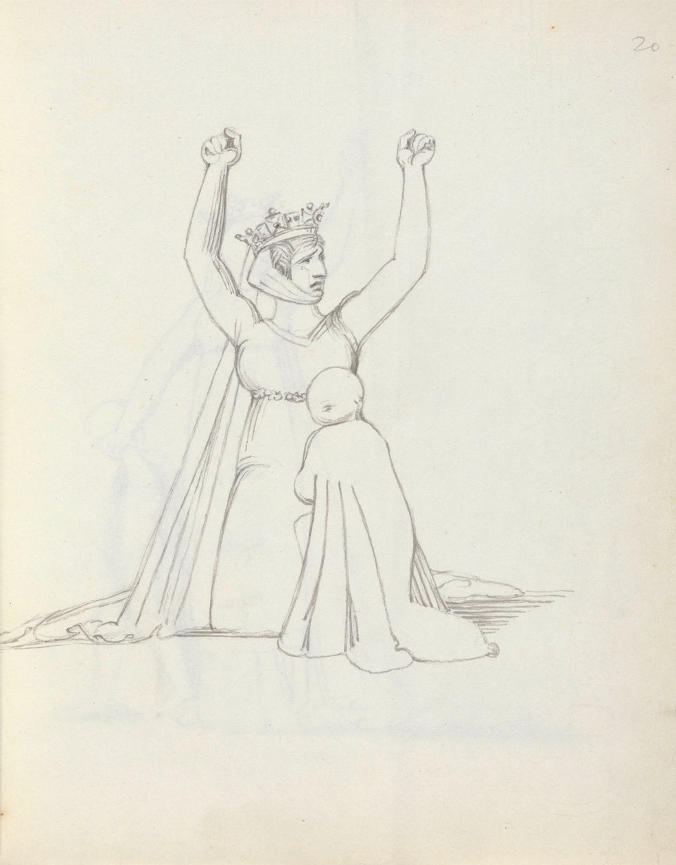 Mrs Siddons som Constance, 1783 (pen, blæk og vask på papir) af John Flaxman