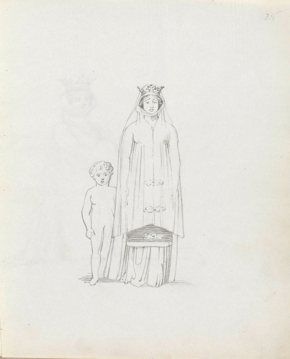 Fru Siddons som Constance med barn, 1783 (pen, blæk og vask på papir) af John Flaxman