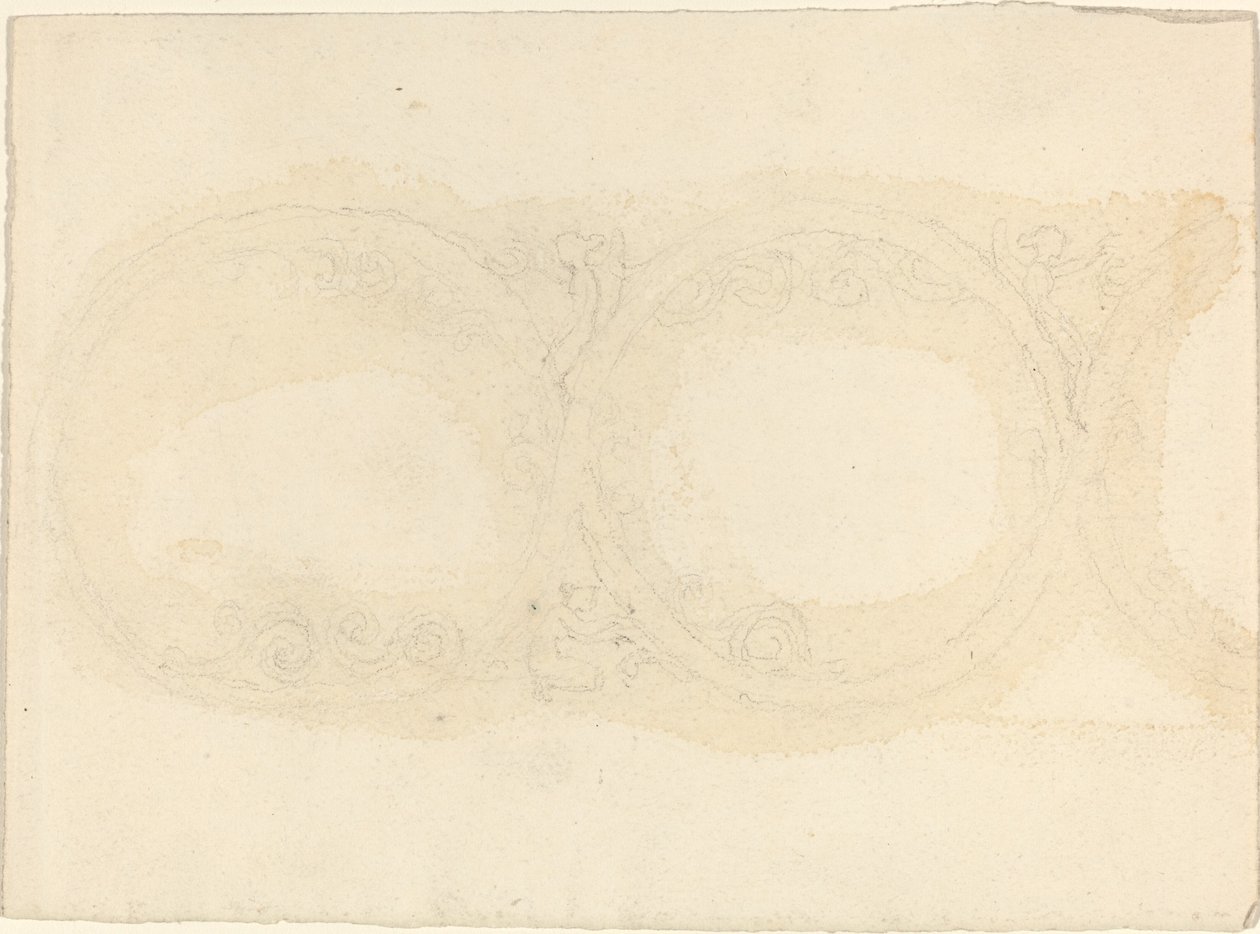 Ornamental kantdesign med bevingede kvindefigurer af John Flaxman