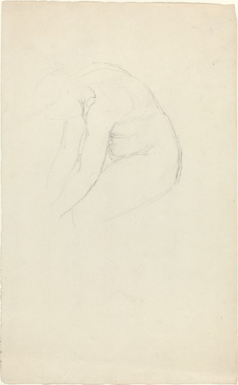 Siddende figur, der bøjer fremad af John Flaxman