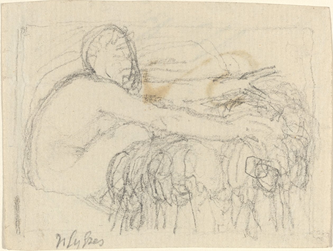 Siddende figur med strakte arme af John Flaxman