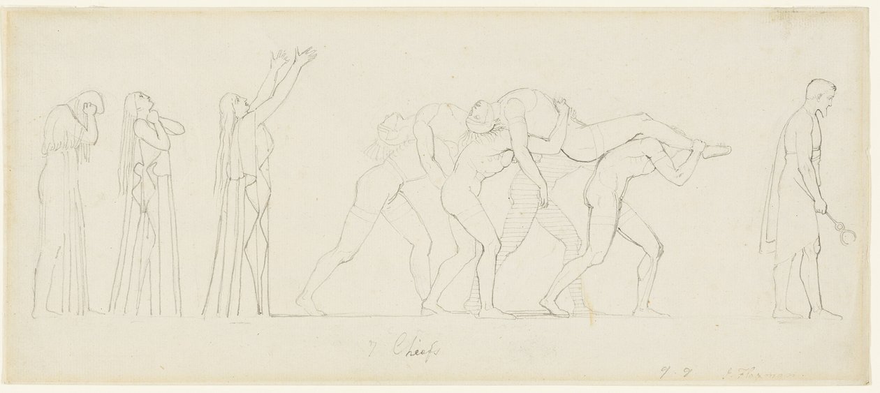 Syv høvdinge mod Theben af John Flaxman