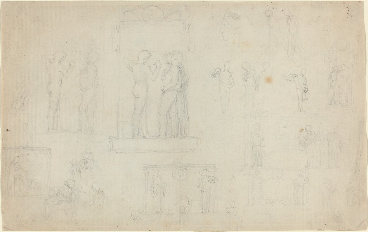 Ark med skitser [recto and verso] af John Flaxman
