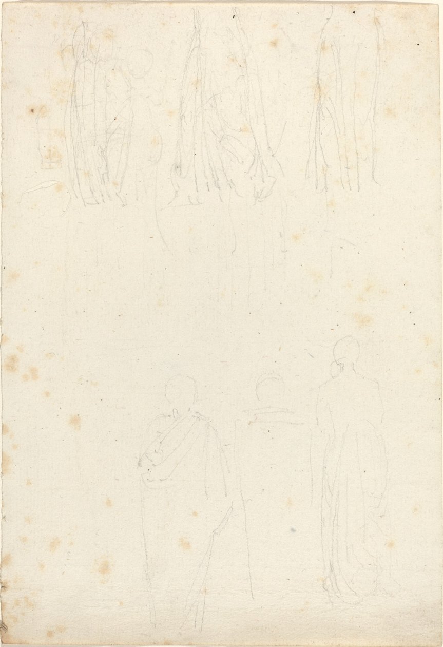 Ark med studier af tilslørede figurer af John Flaxman
