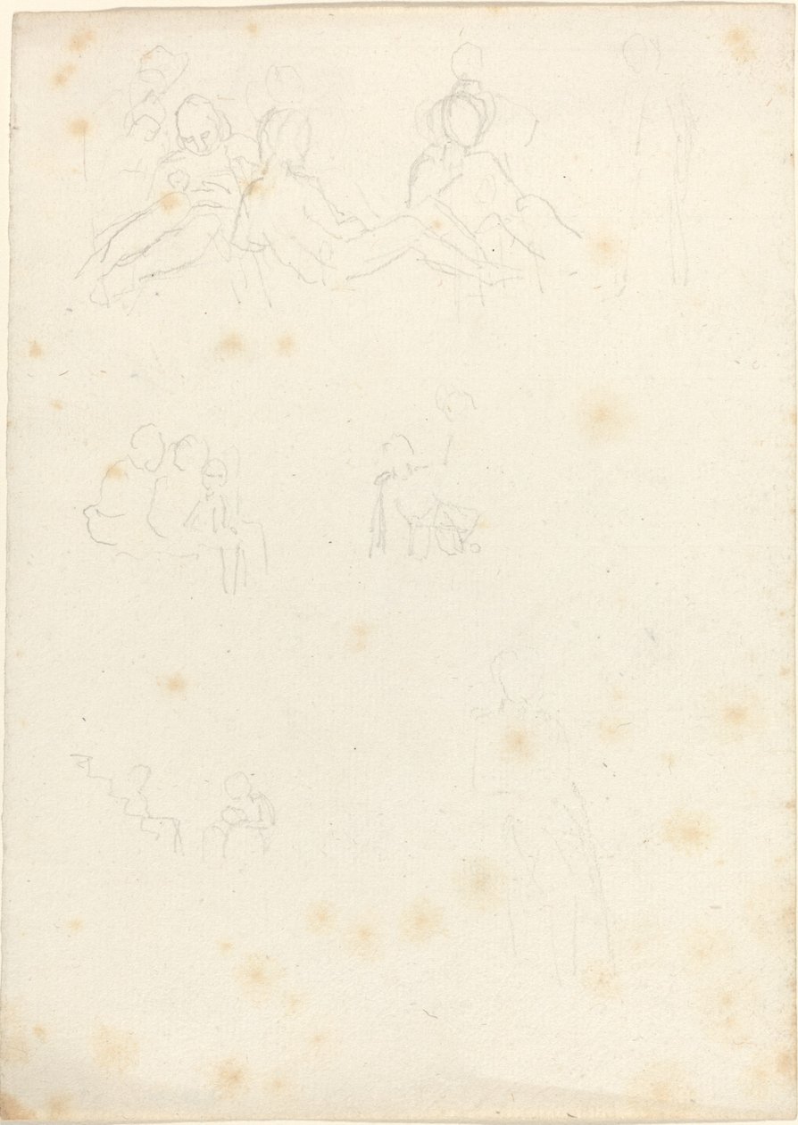 Studier af siddende og liggende figurer af John Flaxman