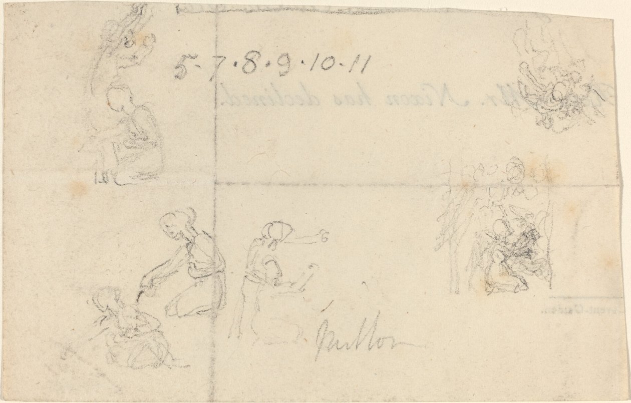 Undersøgelser af knælende kvinder af John Flaxman
