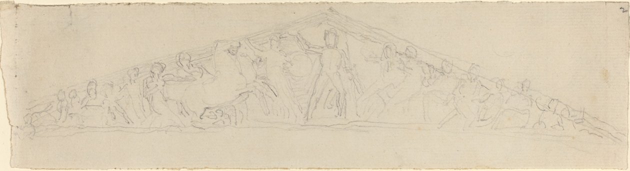 Undersøgelse til genopbygning af Parthenons vestlige pediment af John Flaxman