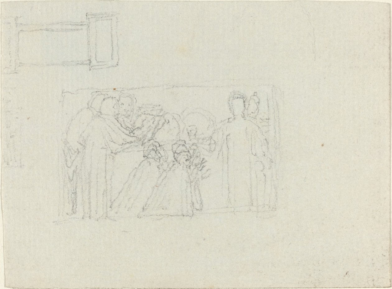 Studie til et monument for en præst [recto and verso] af John Flaxman