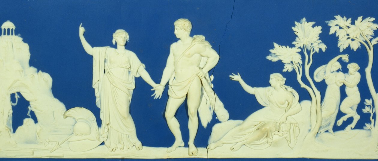 The Choice of Hercules, plakette af Wedgwood (jasperware) af John Flaxman