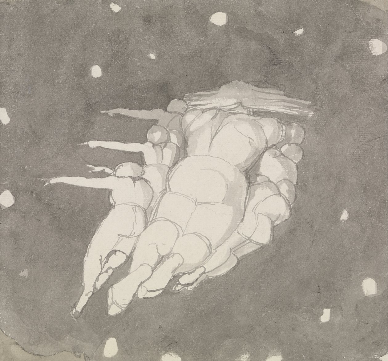The Creation of the Heavens, ca. 1790 (pen & blæk med vask på papir) af John Flaxman