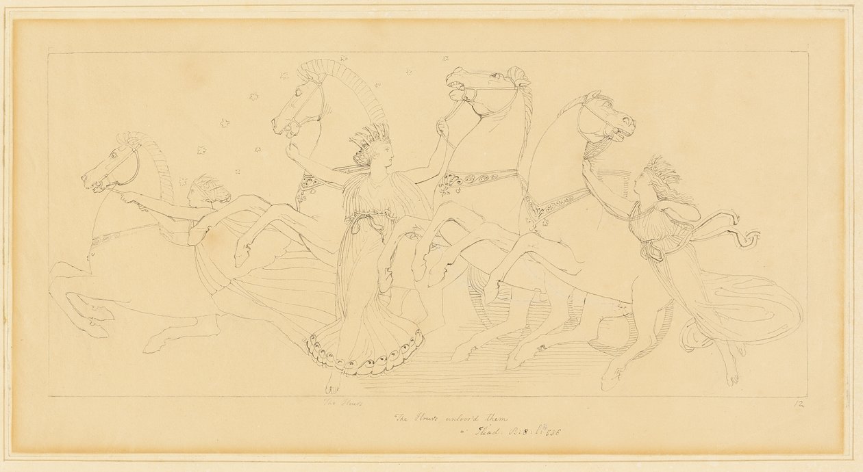Timerne med at tage hestene fra Junos bil af John Flaxman